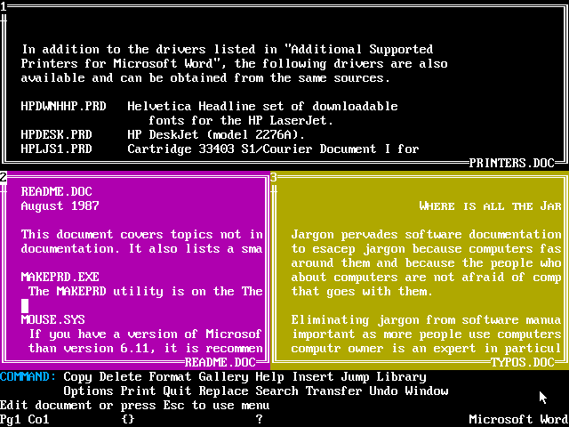 Microsoft Word 4 for DOS - Edit 2